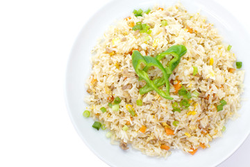 Frird rice with pork and mix vegetable