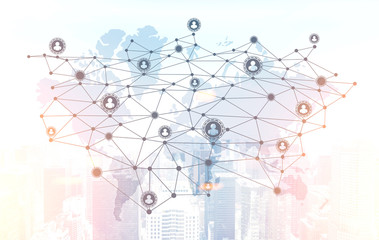 Detailed Earth map and network
