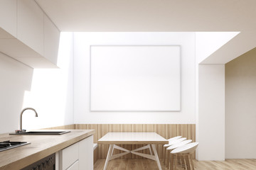 Dining room interior with horizontal poster