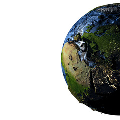 Fototapeta premium Europe on Earth with exaggerated mountains