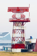 Airport radar communication tower horizontal