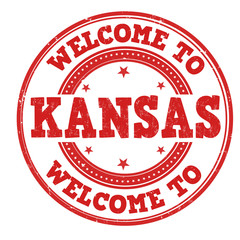 Welcome to Kansas sign or stamp