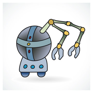 Funny robot on gradient background