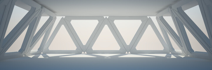 White Interior Design 3D rendering