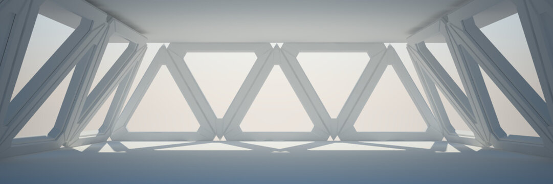 White Interior Design 3D rendering
