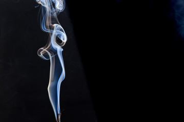 Incense smoke lit and shot in studio