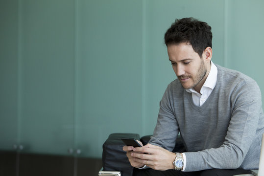 Businessman using smartphone