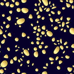 Vector seamless pattern. Gold Organic spots drips abstract biological background Texture for scrapbooking, wrapping paper, skin smartphones, website, web page, wallpaper, surface design