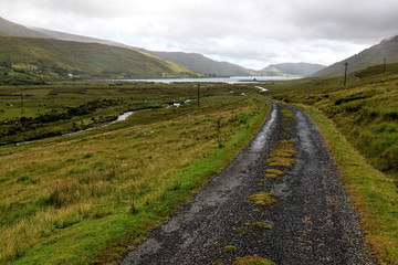 Fototapeta na wymiar Road in landscape of Ireland