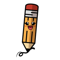 pencil comic character icon vector illustration design