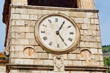 clock tower in old town of Kotor
