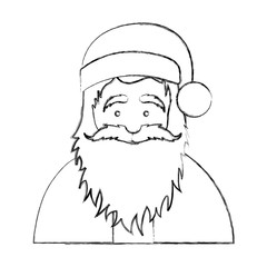 silhouette blurred half body cartoon santa claus portrait icon vector illustration