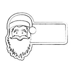 silhouette blurred banner with face cartoon santa claus vector illustration