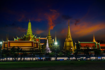 Naklejka premium Wat Phra Kaew - The Temple of Emerald Buddha in Bangkok, Thailand