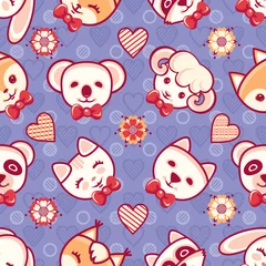 Gardinen Nahtloser herbst Cute pets. Seamless pattern. Colorful background with characters.  © Zoya Miller