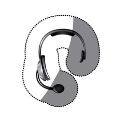 Fototapeta na wymiar sticker colorful headphones communication icon vector illustration
