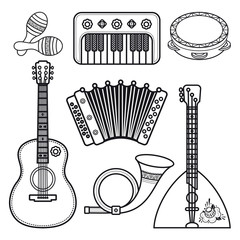 Musical instruments. Children's toys. Set. 