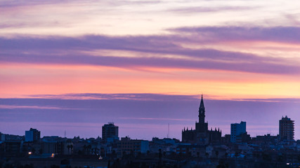 Fototapeta na wymiar colorful sunset over a city