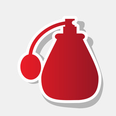 Vector black perfume icon set. Perfume Icon Object, Perfume Icon Picture. Vector. New year reddish icon with outside stroke and gray shadow on light gray background.