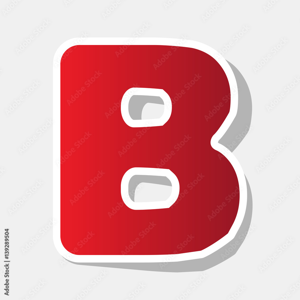 Fototapete letter b sign design template element. vector. new year reddish icon with outside stroke and gray sh