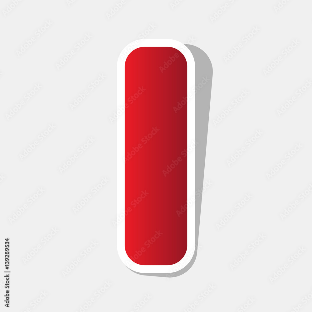 Fototapete letter i sign design template element. vector. new year reddish icon with outside stroke and gray sh