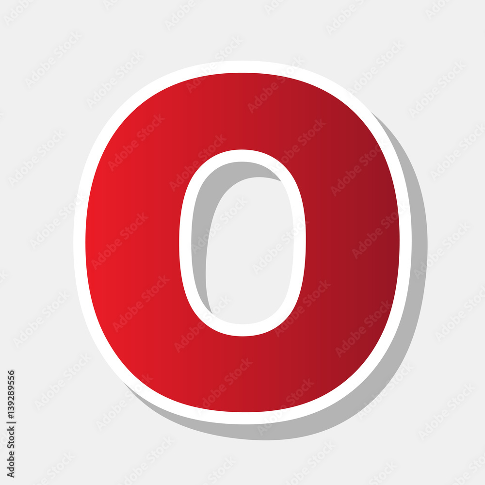 Fototapete letter o sign design template element. vector. new year reddish icon with outside stroke and gray sh