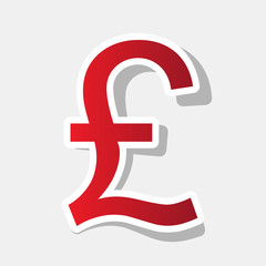 Obraz premium Turkish lira sign. Vector. New year reddish icon with outside stroke and gray shadow on light gray background.