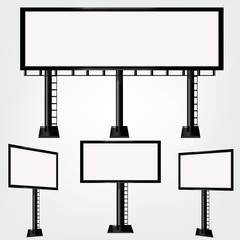 Set blank big billboard. Mockup for your advertisement and design.