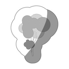 contour sticker tree art icon, vector illustraction design image