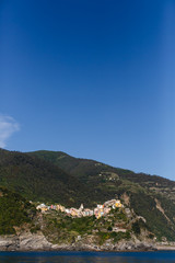 Fototapeta na wymiar Hillside village along the Cinque Terre In Italy.
