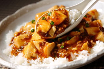 麻婆丼　Mabo tofu souse bowl