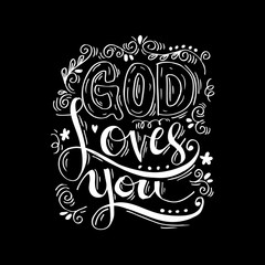 God loves you hand lettering.