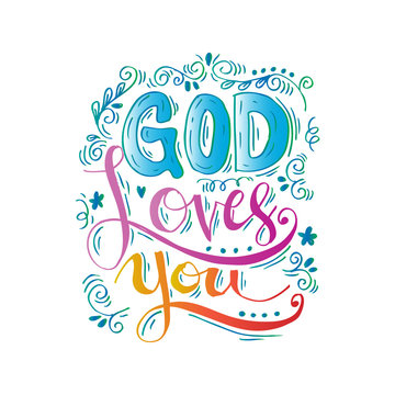 God Loves You Hand Lettering.