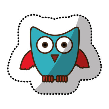blue stylized owl icon, vector illustraction design image