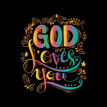 God Loves You Hand Lettering.