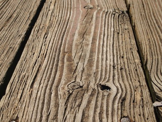 weathered wooden dock boards