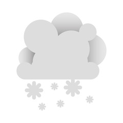 white cloud with snow icon, vector illustraction design image