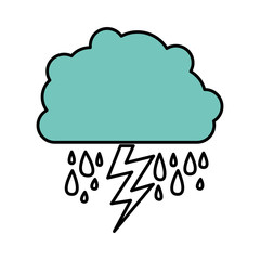 color cloud rainning with ray, vector illustraction design