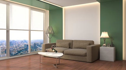 Obraz na płótnie Canvas interior with sofa. 3d illustration