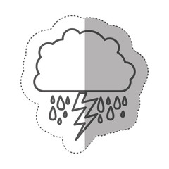 figure cloud rainning with ray, vector illustraction design