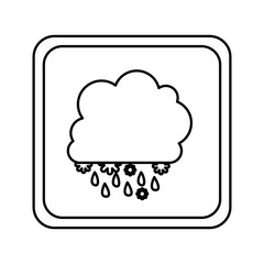 emblem cloud rainning and snowing icon, vector illustraction design