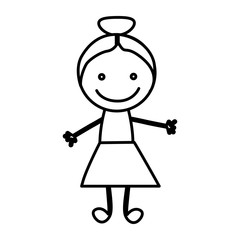 figure happy girl icon, vector illustraction design image