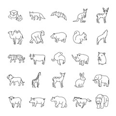 Mammals I Outlines vector icons