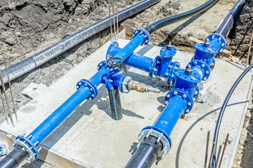 Industrial water pipes with valve, stopcock system