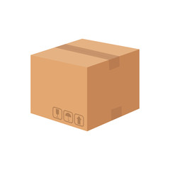 Carton cardboard box delivery concept, vector illustration