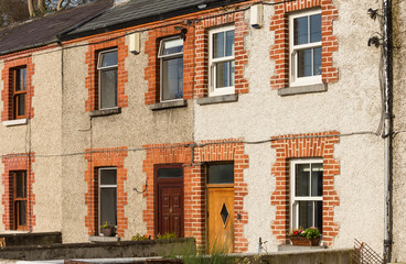 Fototapeta na wymiar Brick and stucco houses - Ireland