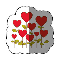 color trees balloons form icon, vector illustraction design