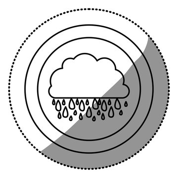 contour cloud rainning icon, vector illustraction design image