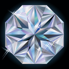 Precious diamond stone, vector illustration