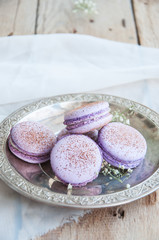 Macaron cookies in a plate